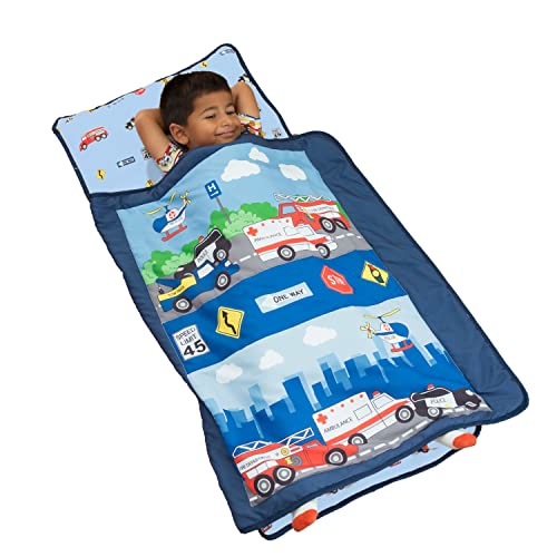 Everyday Kids Toddler Nap Mat with Removable Pillow - Fire & Police Rescue