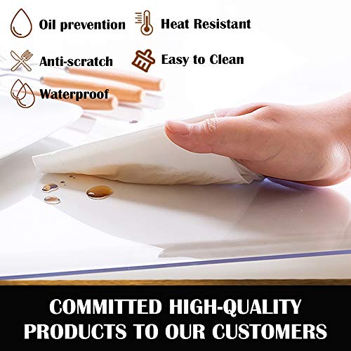 30x66 Inch Transparent PVC Table Protector Mat - Waterproof Desk Cover