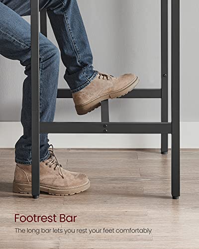 Square Bar Table, Rustic Brown High Top Dining Table for Small Spaces