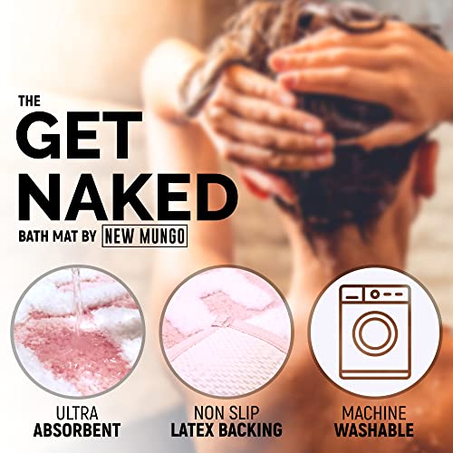 Get Naked Bath Mat Pink Blush Microfiber Non-Slip Rug 31" x 20"