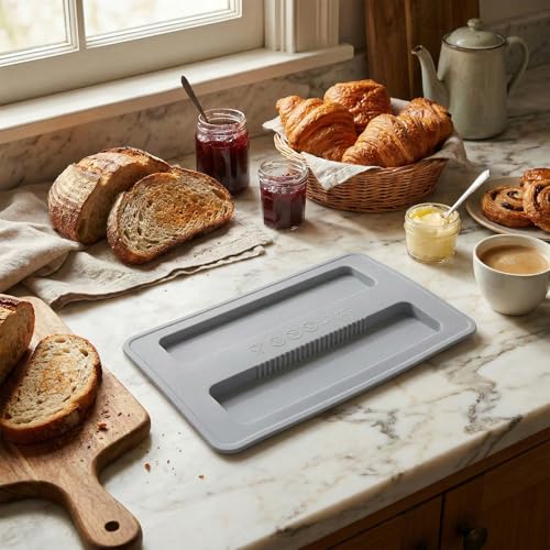 Silicone Toaster Cover for 2-Slice Toaster - Dust Protector Lid, Gray