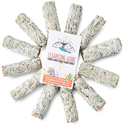 White Sage Smudge Sticks 12-Pack for Energy Cleansing and Home Purification