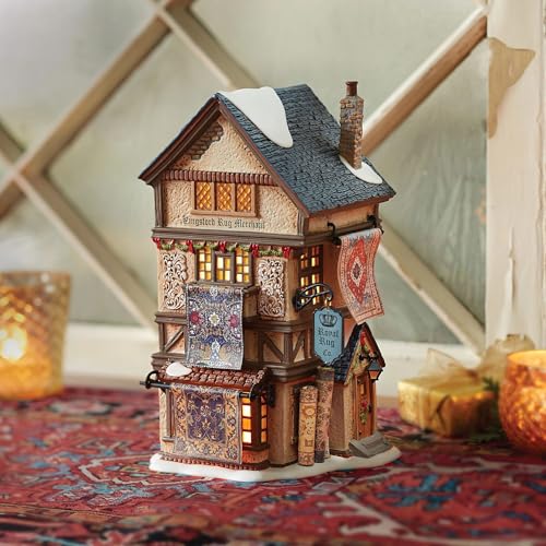 Dickens Village Kingsford Rug Merchant Lighted Porcelain Building, 8.46 Inch