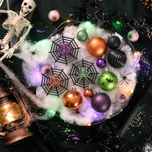 64-Piece Shatterproof Halloween Tree Ornaments - Vintage Hanging Ball Set