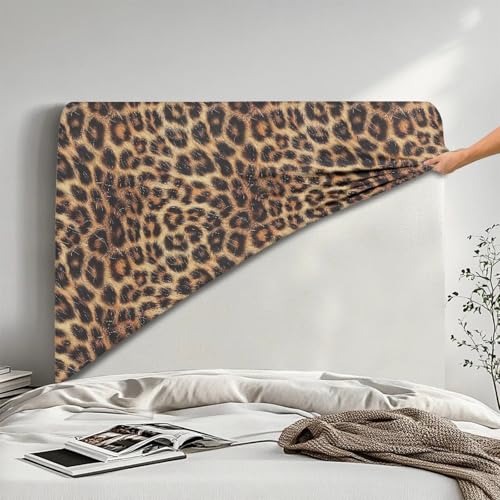 Leopard Print Stretch Headboard Cover - Dustproof & Elastic