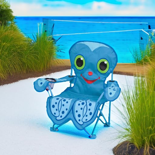 Kids Folding Beach Chair with Cup Holder and Storage Bag