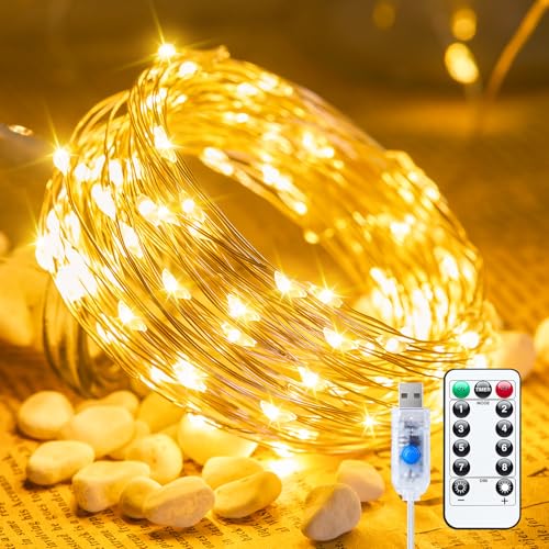 Minetom 33 ft 100 LED USB Fairy Lights with Remote and Timer