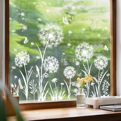 Double-Sided Dandelion Flower Window Clings - Spring Decor