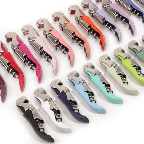 HYZ 2-Pack Pink Waiter Corkscrew Wine Opener with Foil Cutter & Bottle Opener