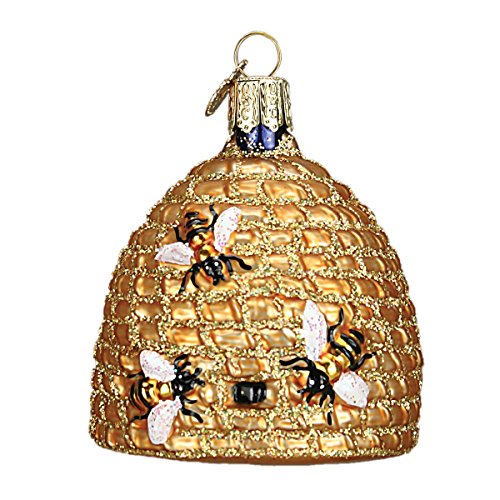 Bee Skep Handcrafted Glass Christmas Ornament