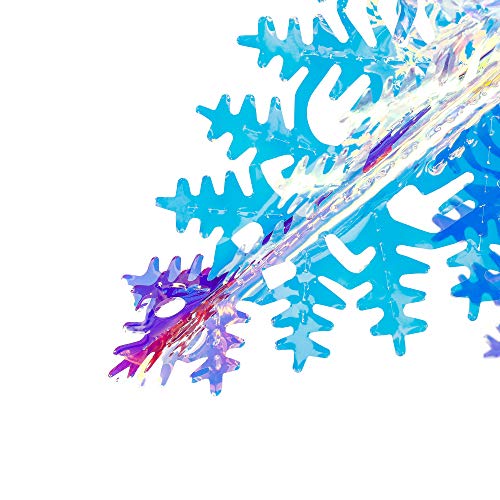 Blukey Iridescent Snowflake Hanging Decorations - 3pcs Christmas & Party Ornaments