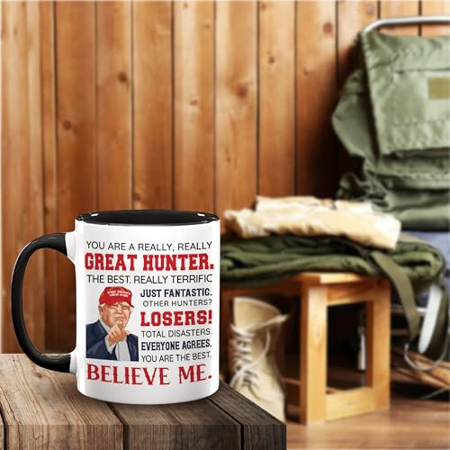 Hunting Gift Mug 11oz - Black Ceramic Hunting Lover Gift for Men