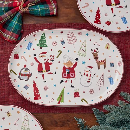 Bico 16in & 12in Ceramic Serving Platters Set – Microwave & Dishwasher Safe