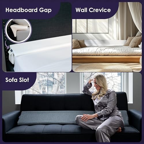 4-in-1 Bed Wedge Pillow Gap Filler for Headboard Gap Up to 7"