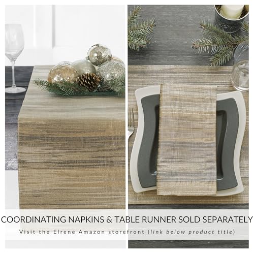 Elrene Home Fashions Villeroy & Boch Radcliffe Jacquard Woven Placemats - 14x20 Inches Set of 4