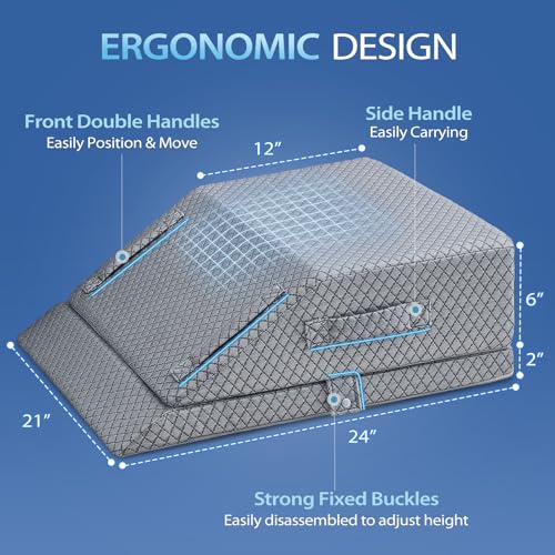 Height Adjustable Memory Foam Wedge Leg Pillow for Elevation