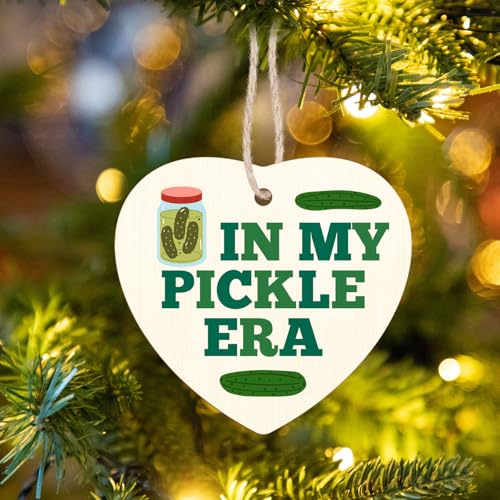 Funny Pickle Christmas Ornament - Wooden Pickle Lover Gift for Friends & Family