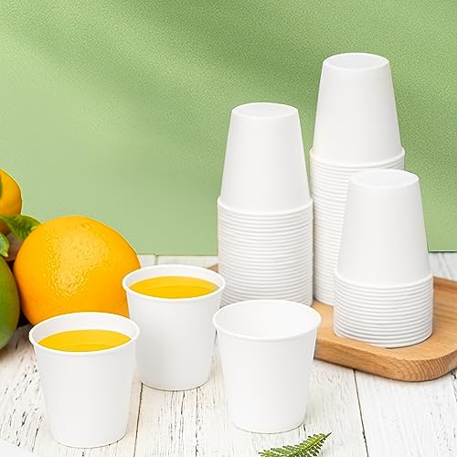 3 oz Disposable Paper Cups (100 Pack) - Small Bathroom & Tasting Cups
