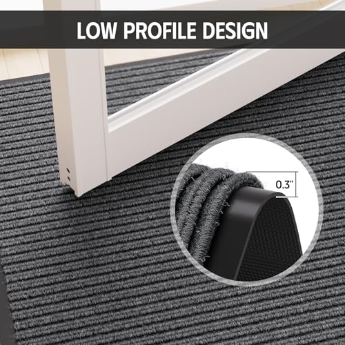 3' x 5' Heavy Duty Front Door Mat, Non-Slip Indoor Outdoor Entrance Rug