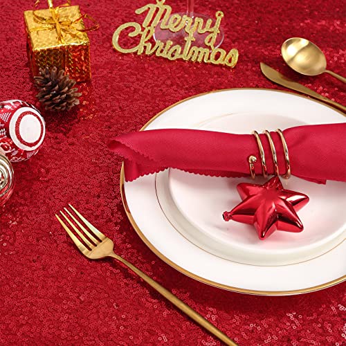 Red Sequin Tablecloth 50x80 Inches Rectangular – B-COOL Party Christmas Cloth