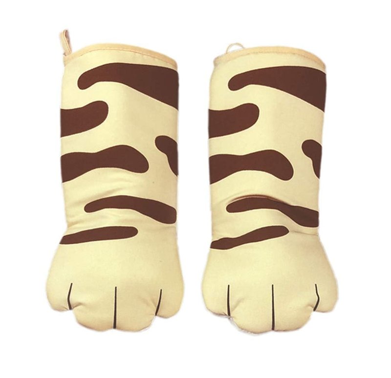 Oven Mitts Kitchen Cooking Baking Heat Resistant Cat Glove, 1 Pair Claw