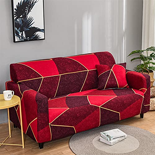 Stretch Loveseat Slipcover - Patterned Sofa Cover for 2 Seater