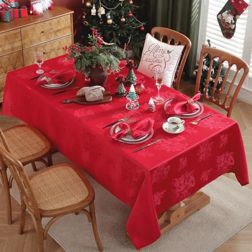 SASTYBALE Red 20x20 in Set of 4 Christmas Damask Jacquard Cloth Napkins