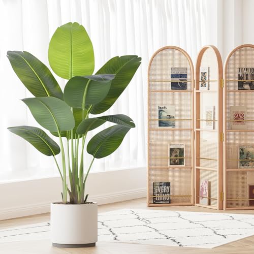 Artificial Bird of Paradise Plant - 4Ft Faux Tropical Tree with Silk Leaves for Home Decor