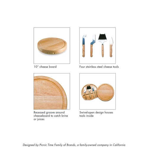 Toscana - A Picnic Time Brand Circo Cutting Board & Tools Set Cheese Boards, One Size, Rubberwood