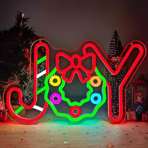 CinsYarn Joy Neon Sign Christmas LED Light Dimmable Wall Decor USB Powered