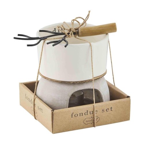 Mud Pie Boxed Fondue Dip Gift Set, 4.5" x 2.5