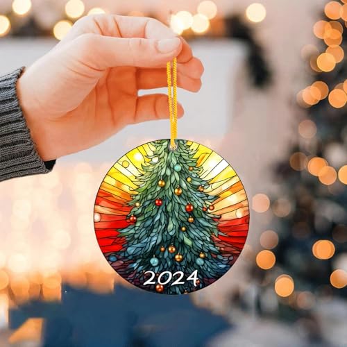 VERLIAN Christmas Tree 2024 Hanging Ornament - Tree 1, Acrylic, 3.15 Inch, Festive Holiday Decor