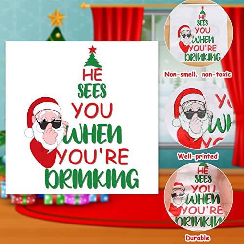 Funny Christmas Holiday Disposable Paper Napkins - 100pcs Xmas Party Table Decor