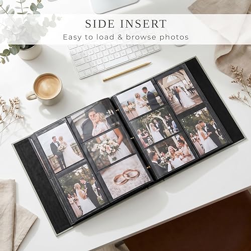 Large Linen Photo Album for 500 4x6 Photos - Sage Fabric Memory Book
