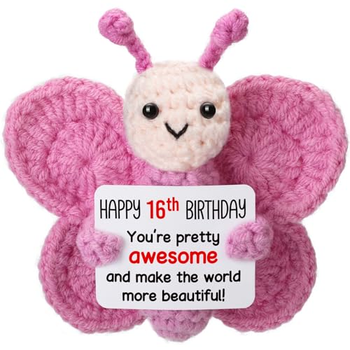 Sweet 16 Handmade Crochet Butterfly Plush - Thoughtful Birthday Gift for Girls