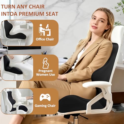 Lumbar Support Pillow and Seat Cushion for Office Chairs