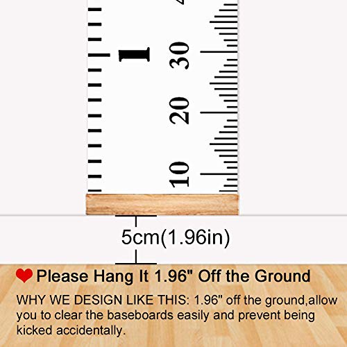 Kids Canvas Growth Height Chart - Removable Hanging Wall Decor (79" x 7.9")