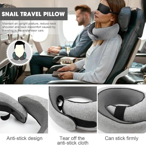Travel Neck Pillow with Chin Wrap – Memory Foam Support for Airplanes and Cars
