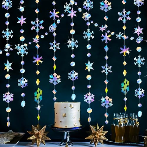 Winter Wonderland Snowflakes Decorations Garland for Frozen Party