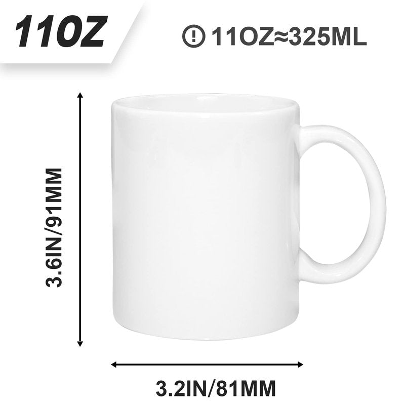 MR.R Set of 36 Sublimation Blanks Dishwasher White Ceramic Coffee Mugs 11oz Blank Ceramic Classic Drinking Cup Mug For Milk Tea Cola Water