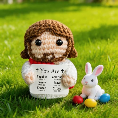 Handmade Crochet Jesus Doll - Emotional Support Christian Gift