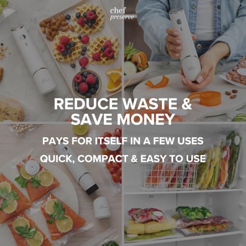 Compact Handheld Vacuum Sealer Machine with 30 Reusable Food Storage Bags