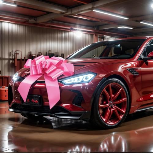 30-Inch Giant Pink Car Bow - Extra Large Pull Bow for New Car Gift Decor