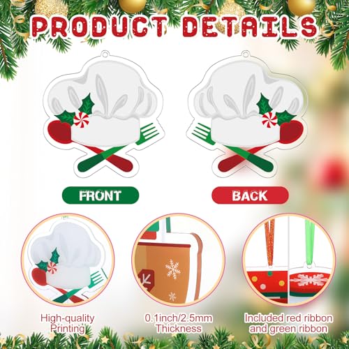Christmas Baking Ornaments Set - 12 Kitchen Themed Holiday Decorations