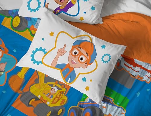 Full Bedding Set 7-Piece Truck Print Comforter and Sheet Set for Kids