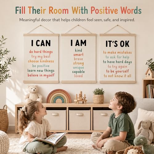 Inspirational Classroom Wall Art Poster Set 12x16 Inch Positive Affirmations