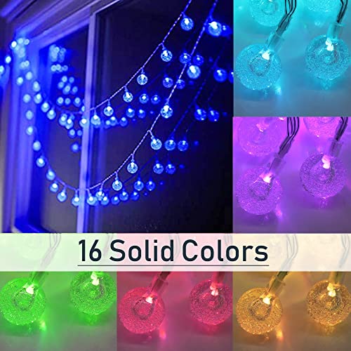 50ft Color Changing Globe String Lights - 75 LED USB Powered Lights with Remote