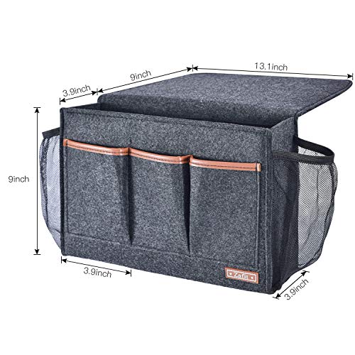 Large Felt Bedside Caddy Organizer with 8 Pockets for Bed and Sofa