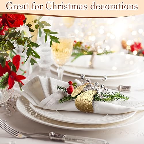 Gold Leaf-Shaped Napkin Rings Set of 100 for Weddings & Events