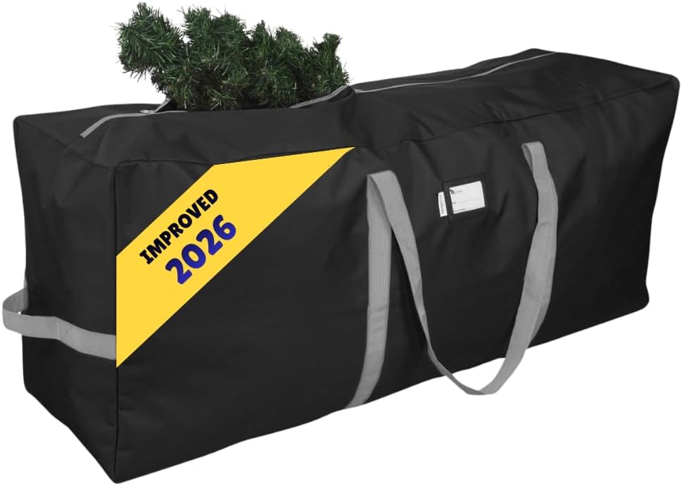Primode Christmas Tree Storage Bag - Heavy Duty Design Fits Up to 7.5 Ft Tree | 50” x 15” x 20” | Durable 600D Oxford Material (Black)